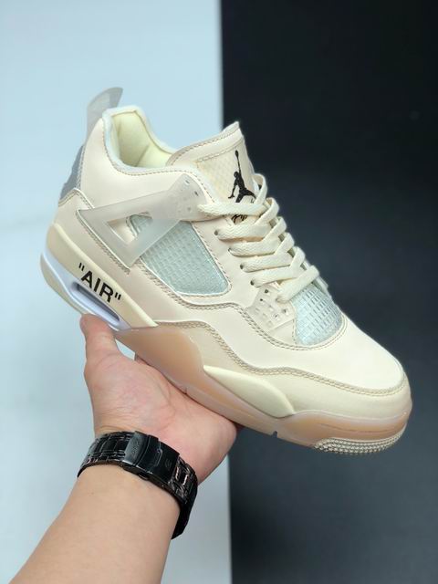 Air Jordan 4 Off White Beige Men Basketball Shoes AJ4 Retro-58 - Click Image to Close